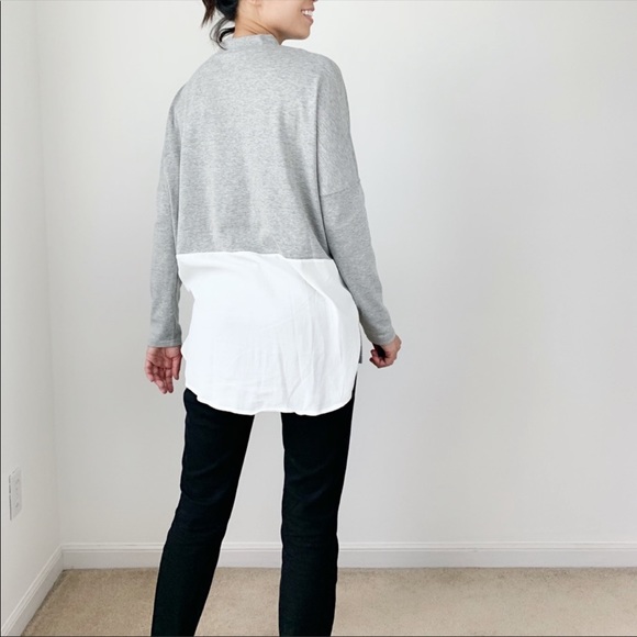 COLOR CONTRAST MOCK NECK DOLMAN TOP - Picture 4 of 4